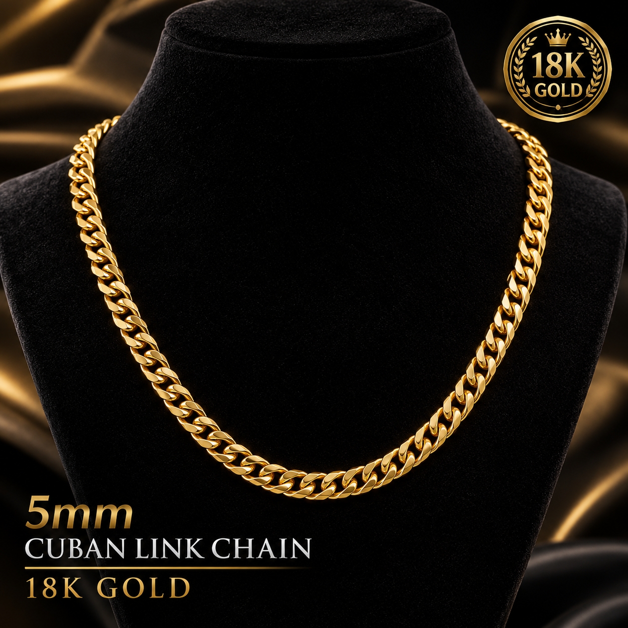 Gold and silver 5mm Cuban link chain